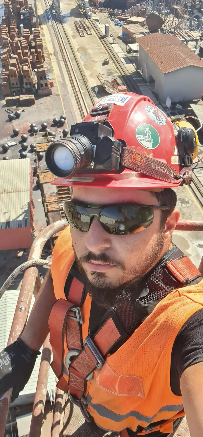 Inspection of scaffolding and a work-at-height area